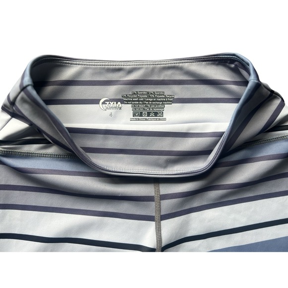 Zyia Active Purple Horizon Light n Tight Leggings Striped, Size 4 - Picture 5 of 7